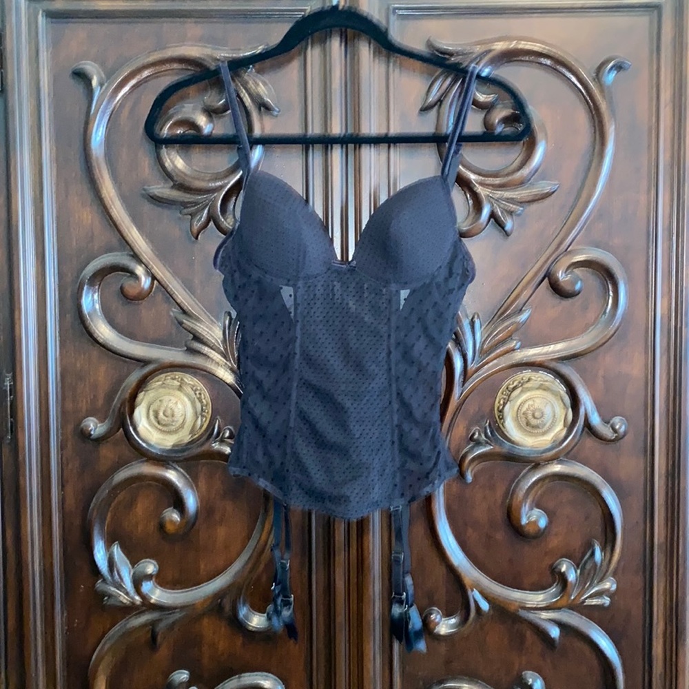 Black Bustier Corset with Garter Belt